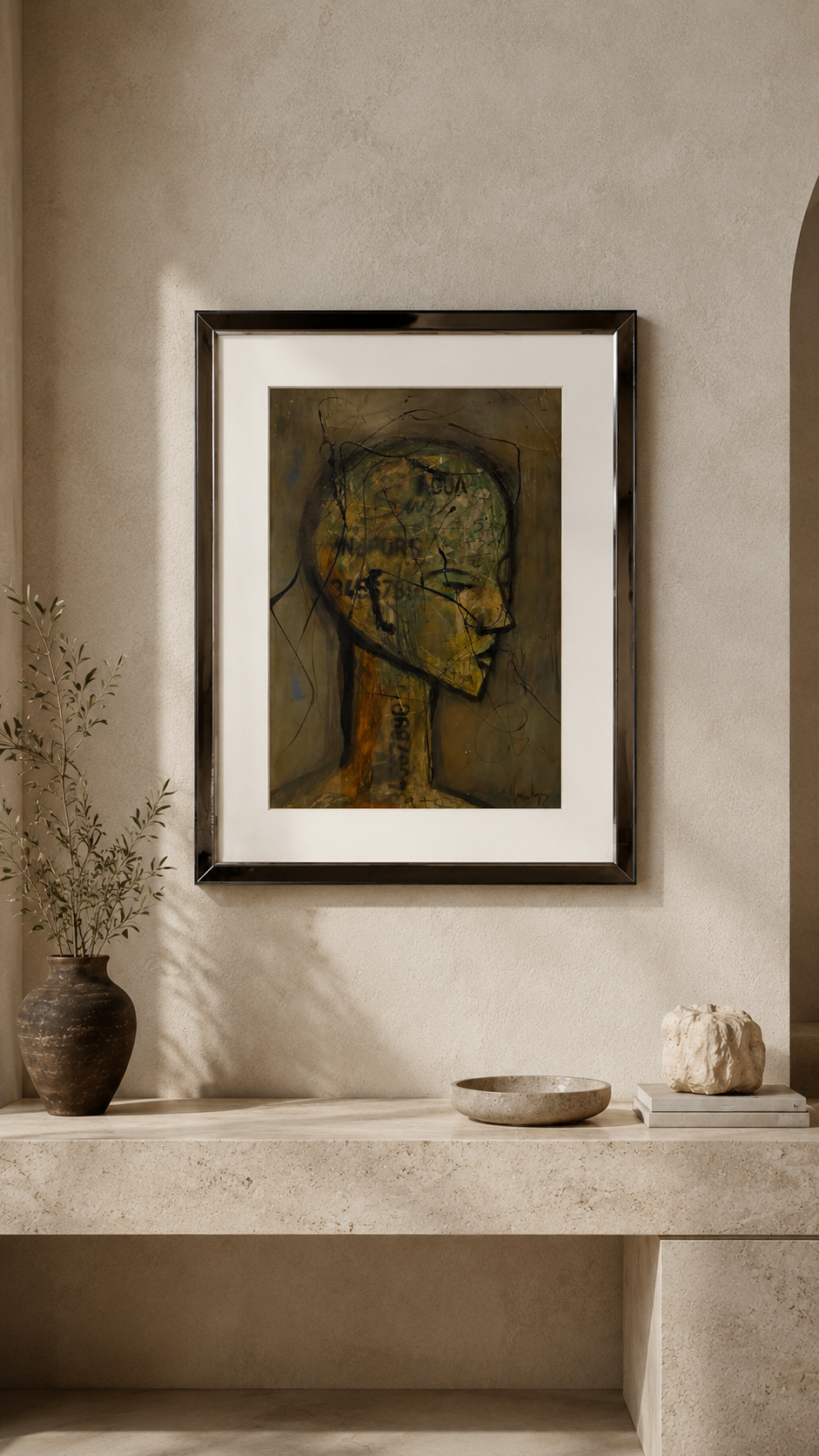 Cuadro Cara Pequeña I — obra enmarcada de 110 x 85 cm