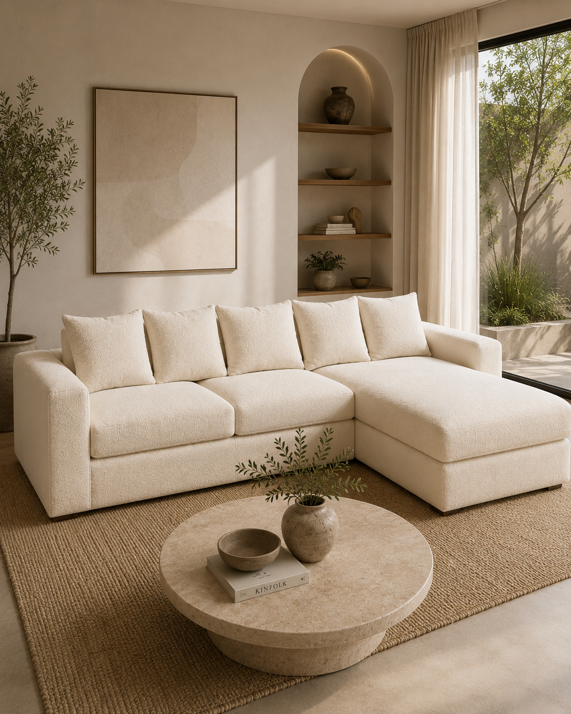 Sofá Arles de 3 cuerpos con chaise longue | medida: 260 x 150 x 90, 300 x 160 x 90