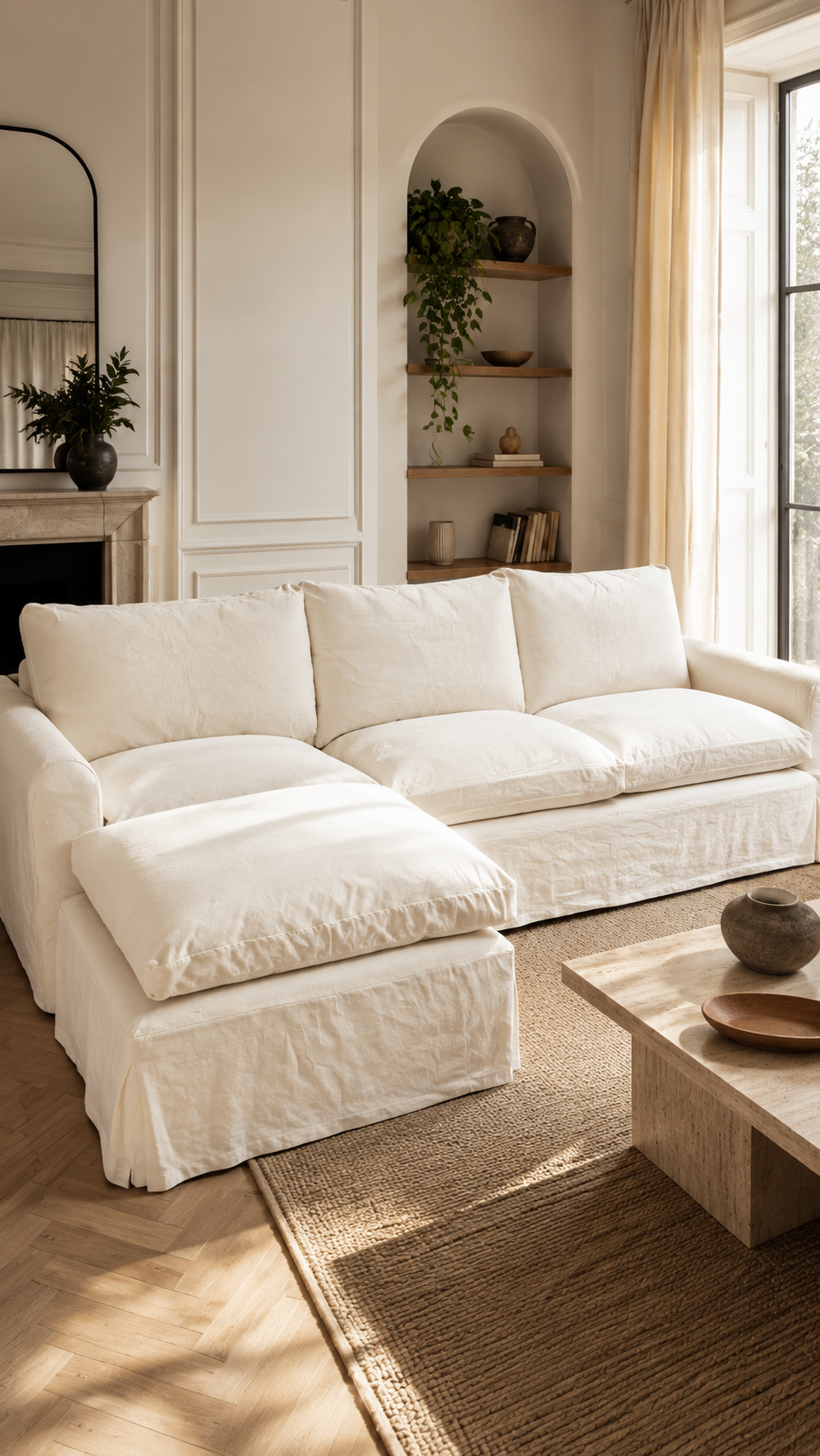 Sofá Provence de 3 cuerpos con chaise | medida: 240 x 160 x 90