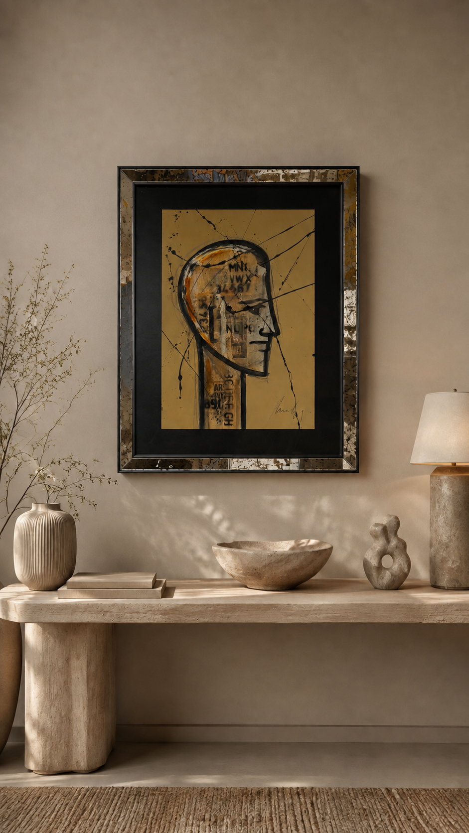 Cuadro Cara Pequeña II — obra enmarcada de 110 x 85 cm