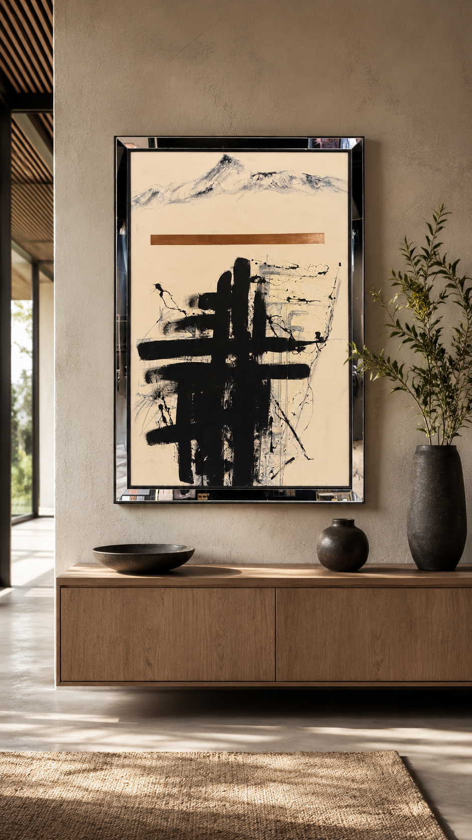 Cuadro Montaña Japonesa I — obra enmarcada de 130 x 90 cm