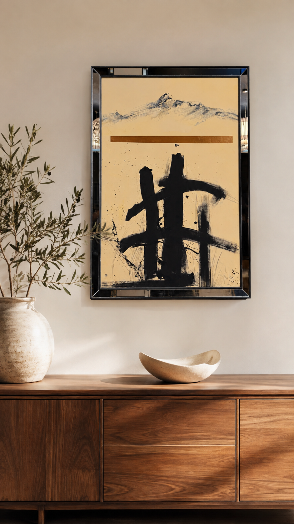 Cuadro Montaña Japonesa II — obra enmarcada de 130 x 90 cm