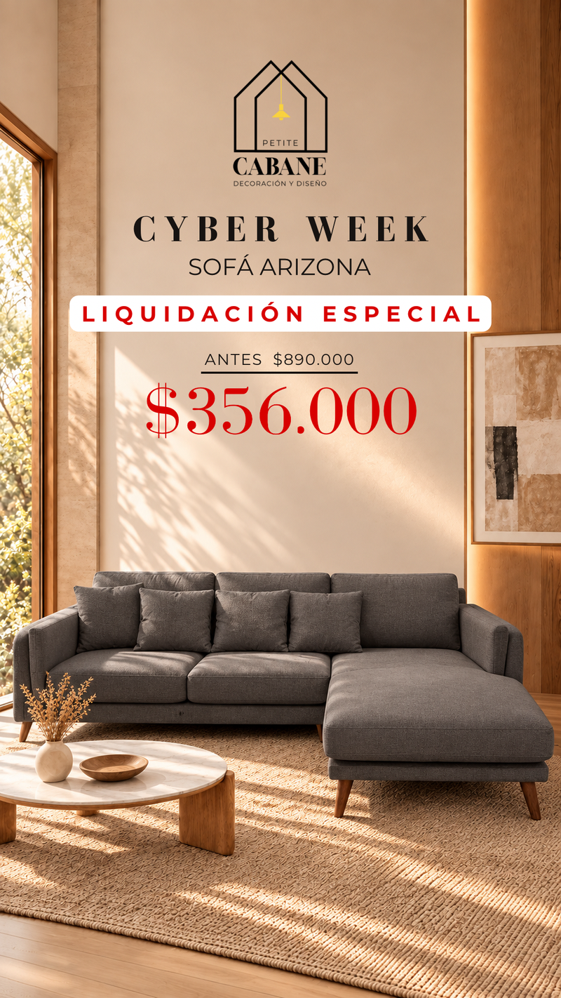 Cyber Week — Sofá Arizona seccional a $356.000, antes $890.000