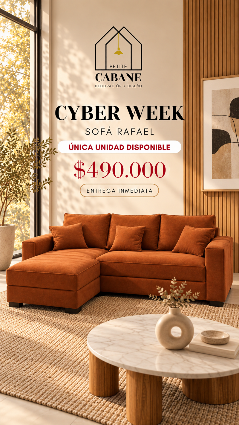Cyber Week — Sofá Rafael en terracota a $490.000, única unidad con entrega inmediata