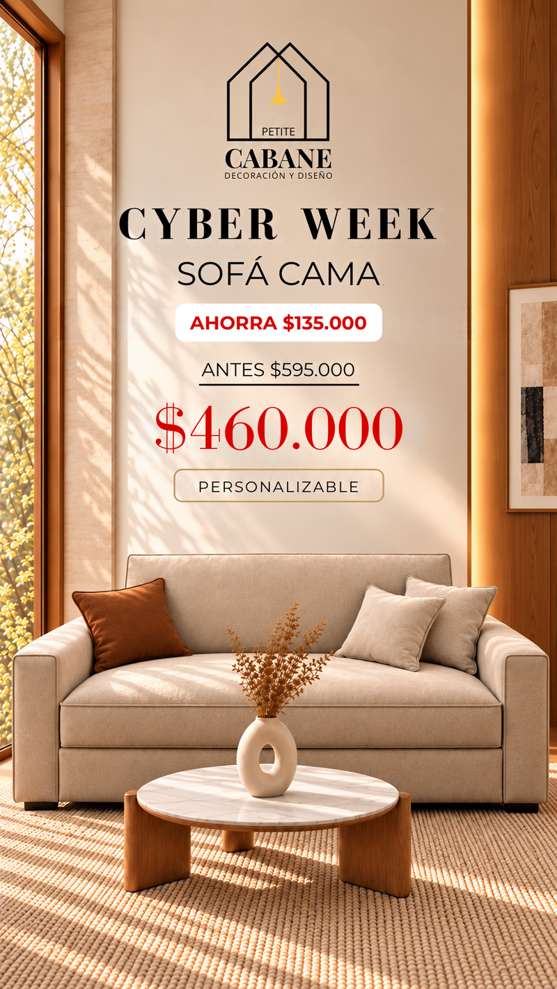 Cyber Week — Sofá cama a $460.000, antes $595.000